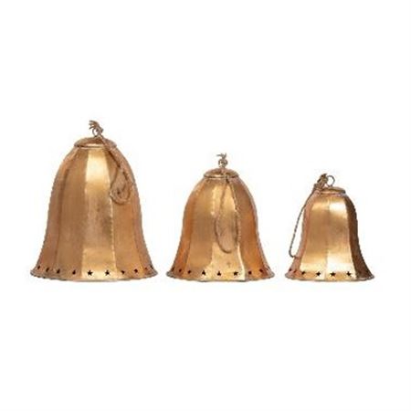 Xmas. Set 3 Campane Metal Oro 22-19-16cm