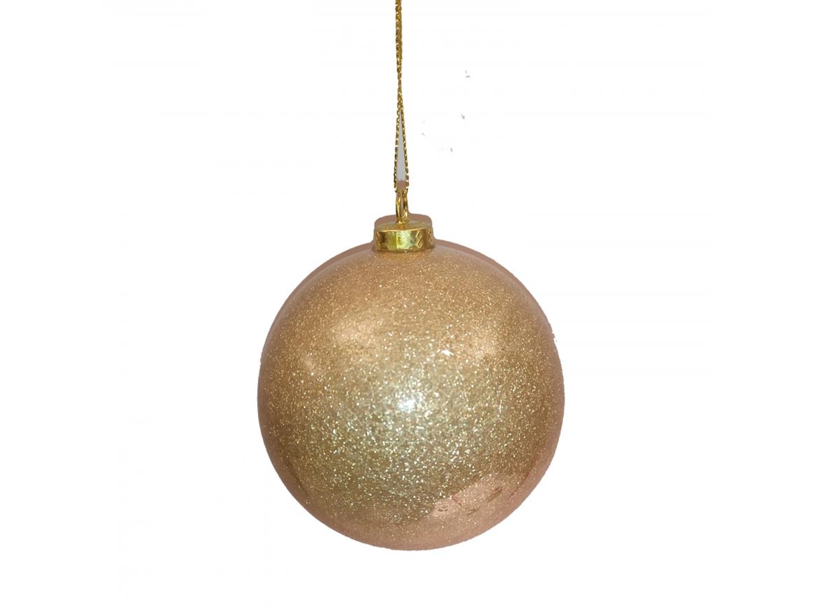 Xmas. Box Sfera 12 Cm Glitter - Champagne