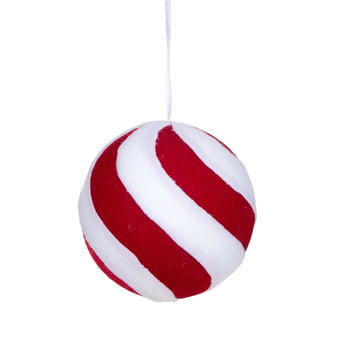 Xmas. Box Sfera D.10 Cm Spirale - Red White