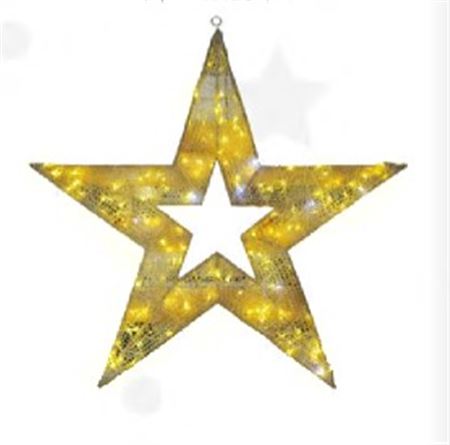 Xmas. Stella Led 2d Bianco Caldo Flash 120x120cm