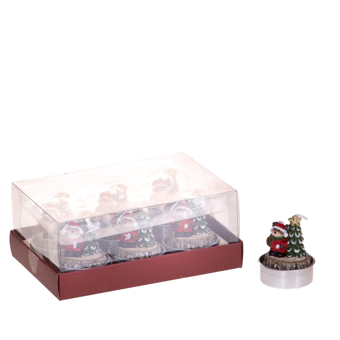 Xmas. Tea Light 6 Pz Alb.natale H.5,5 Cm - Gr. Re