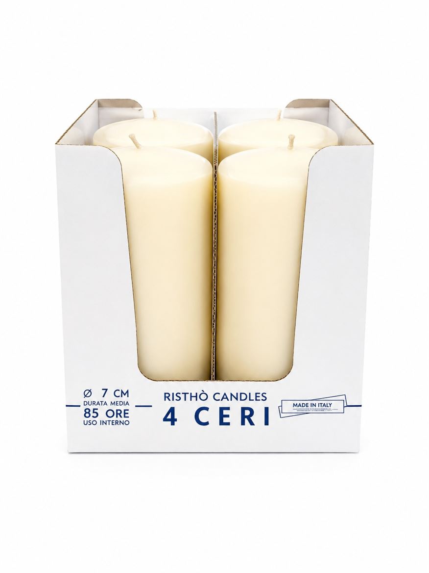 Candele. Cero D.7xh15cm Vass. 4pz. Avorio