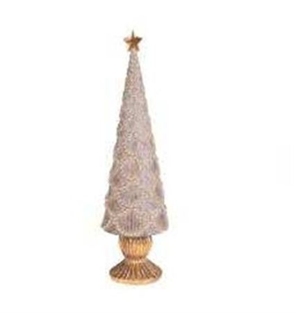 Xmas. Albero Cono Con Decori H.58cm - Brown Gold