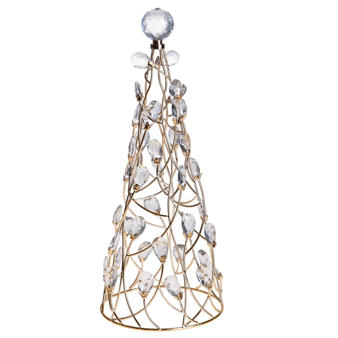 Xmas. Albero Natale D24 H66cm Con Cristalli
