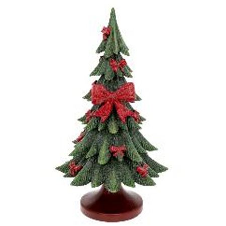 Xmas. Albero Natale Resina Con Fiocchi 13x13x25cm