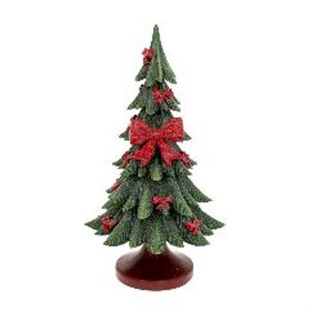 Xmas. Albero Natale Resina Con Fiocchi 17x17x32cm