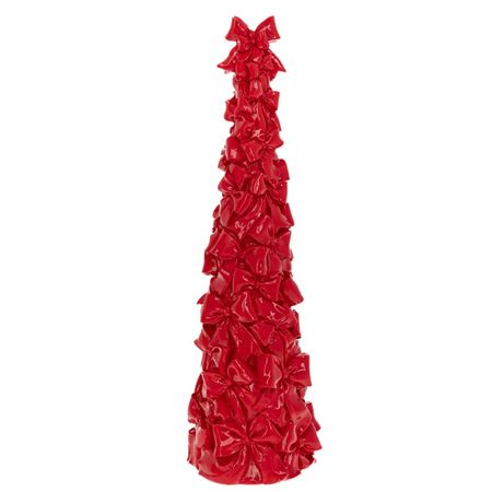 Xmas. Albero Natale Resina Con Fiocchi H.48cm- Red