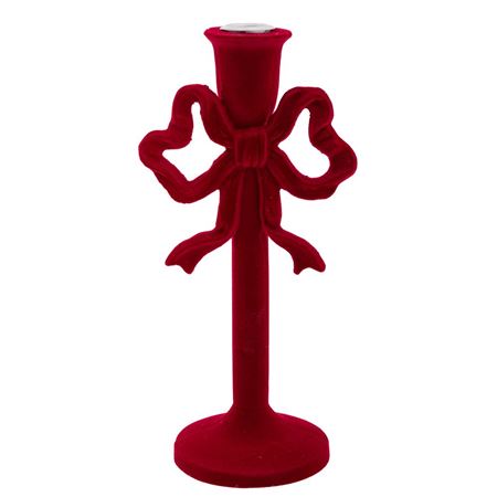 Xmas. Candelabro Velluto 11.5x8.5x24cm - Red