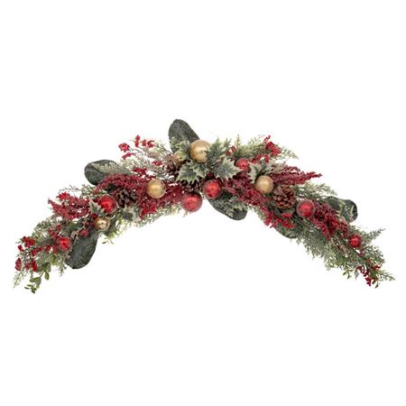 Xmas. Ghirlanda Festone Con Fiocchi E Sfere 120cm