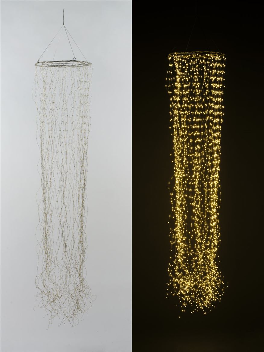 Xmas. Led Colonna Luci D40cm H200cm - B. Caldo