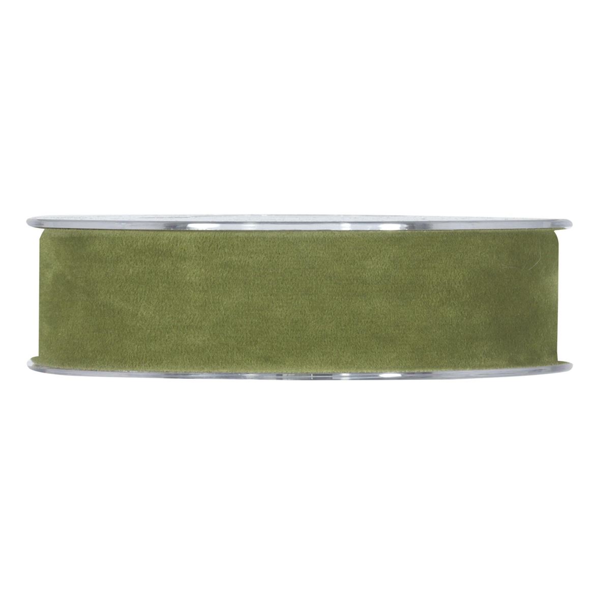 Xmas. Nastri Double Velvet Mm25x7mt - Sage
