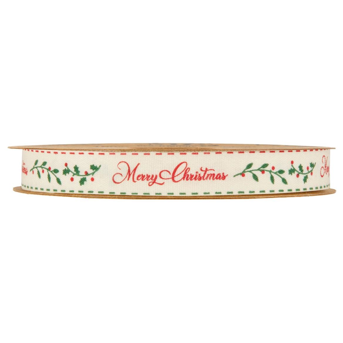 Xmas. Nastri Merry Christmas Mm15x20m - Natural