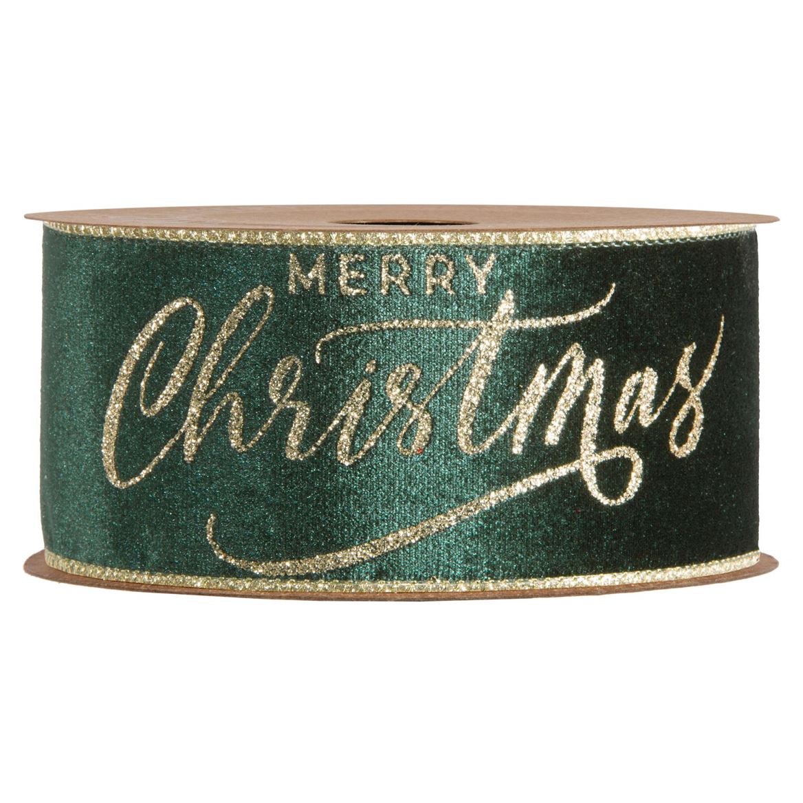 Xmas. Nastri Merry Christmas Mm63 X 10m - Dk Green