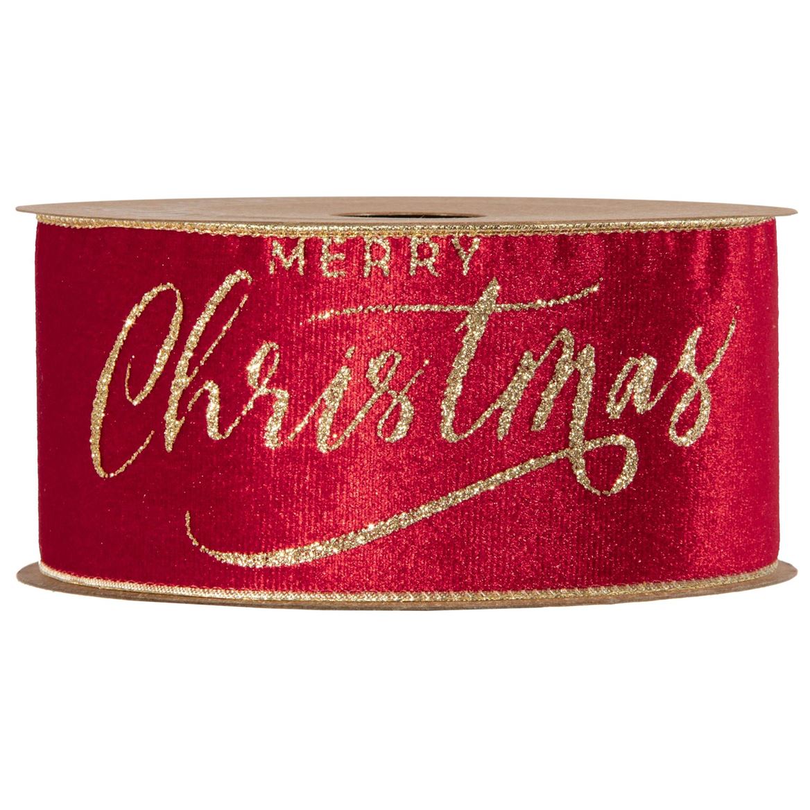 Xmas. Nastri Merry Christmas Mm63 X 10m - Red