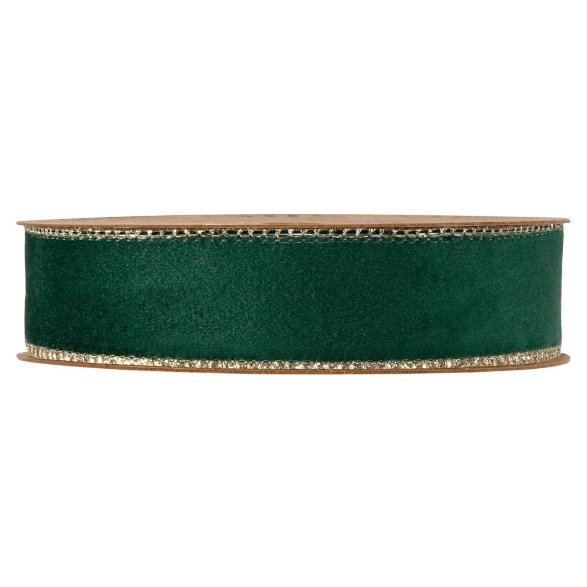 Xmas. Nastri Velvet Embrace Mm25x10m - Dark Green