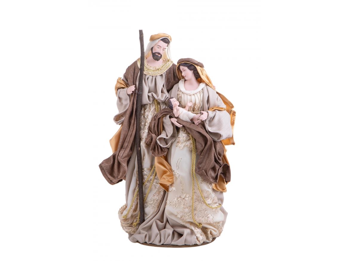 Xmas. Natività H47cm Su Base - Gold Brown