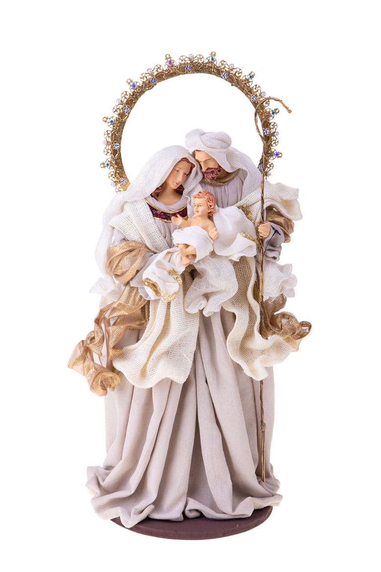 Xmas. Natività H50cm Base Tonda - Beige Gold