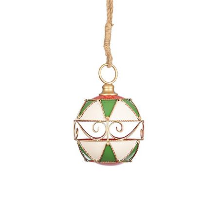 Xmas. Pallina Natale Metal D20 H28cm- Verde Bianco