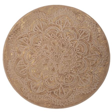 Xmas. Piatto Decorato In Legno D.30cm