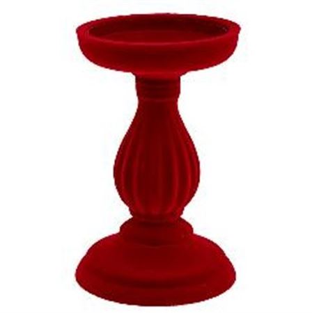 Xmas. Portacandela Velluto 10x10x17cm - Red
