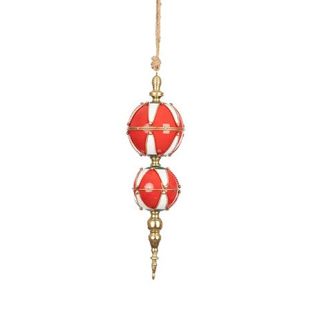 Xmas. Puntale Sospeso Sfere Metal D16 H59 - Rosso