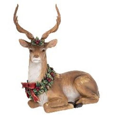 Xmas. Renna In Resina Seduta 36x21x40cm - Gold