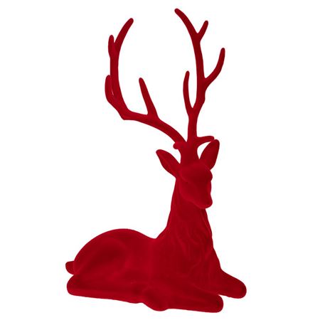 Xmas. Renna Seduta Flock 37x60cm - Red