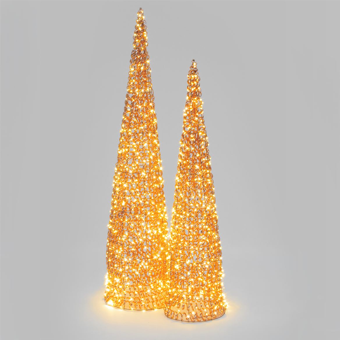 Xmas. Set 2 Coni H100-120cm Rgm Rose Gold Microled