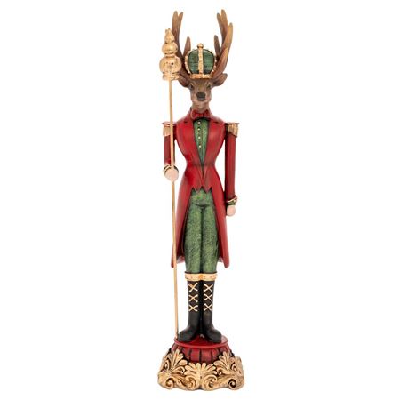 Xmas. Statua Renna Con Ascia In Resina H37cm- Red