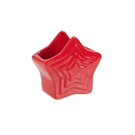 Xmas. Stella P.fiori 17x9h.16cm - Rosso