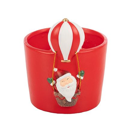 Xmas. Vasi Ceramica. Babbo Mongolfiera 16x14h16cm