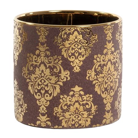 Xmas. Vasi Ceramica. Caspò D13 H13cm- Oro Bordeaux
