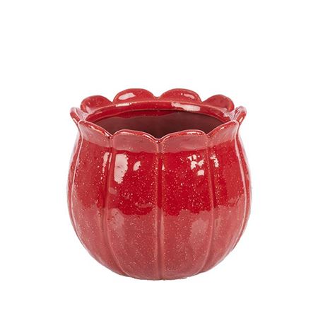 Xmas. Vasi Ceramica. Caspò Melograno Rosso D15 H14
