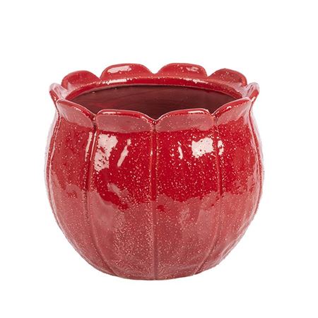 Xmas. Vasi Ceramica. Caspò Melograno Rosso D19 H16
