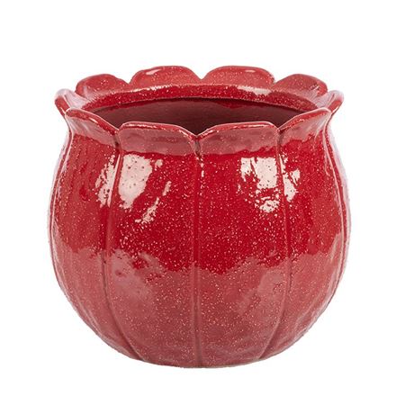 Xmas. Vasi Ceramica. Caspò Melograno Rosso D22 H19