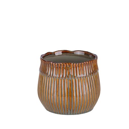 Xmas. Vasi Ceramica. Caspò Rigato Marr-verd D15h13