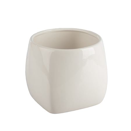 Xmas. Vasi Ceramica. Cubo Dolomite 14x12cm - Bianc