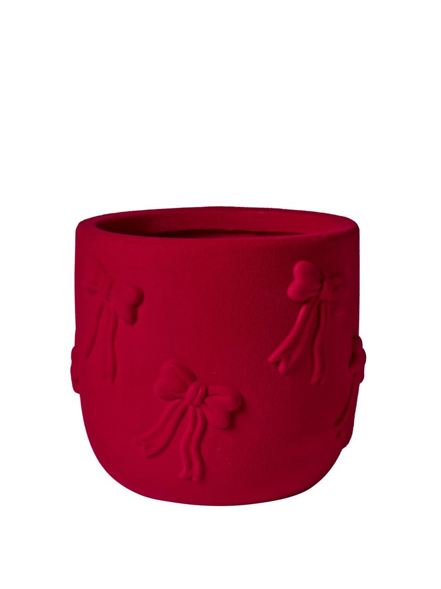 Xmas. Vasi Ceramica. Fiocchi Velluto D14h12cm- Red