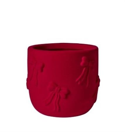 Xmas. Vasi Ceramica. Fiocchi Velluto D18h15cm- Red