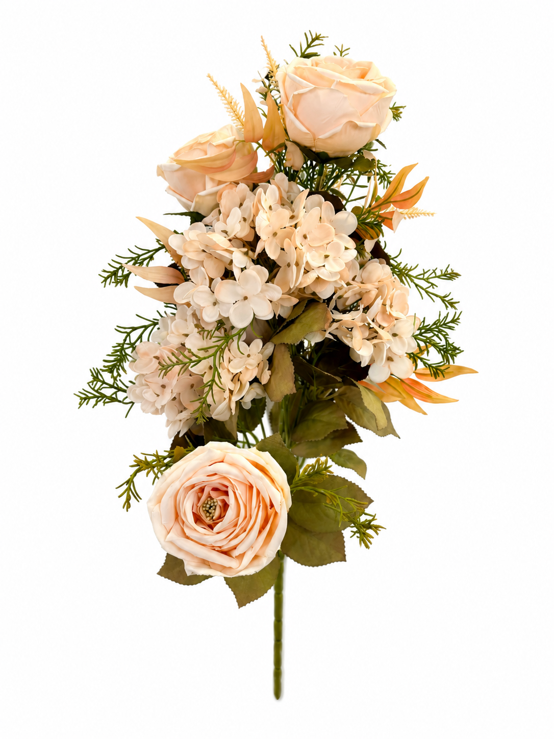 Art. Mazzo Ant. Frontale Rose X10 Cm 55 - Beige