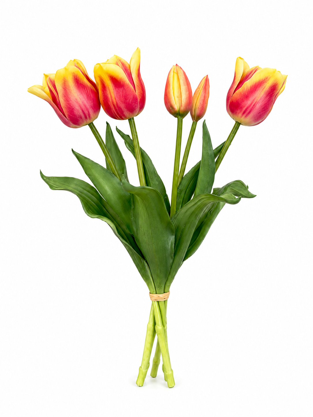Art. Mazzo Tulipani X5 34cm - Red Yellow